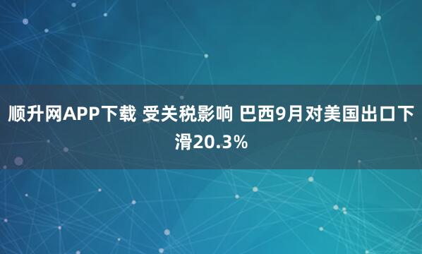 顺升网APP下载 受关税影响 巴西9月对美国出口下滑20.3%