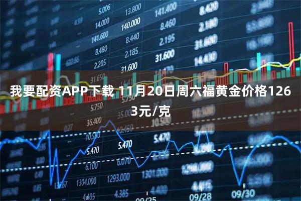 我要配资APP下载 11月20日周六福黄金价格1263元/克
