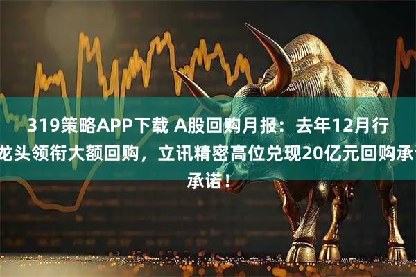 319策略APP下载 A股回购月报：去年12月行业龙头领衔大额回购，立讯精密高位兑现20亿元回购承诺！