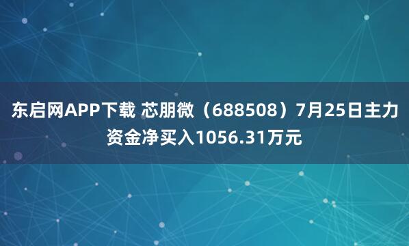 东启网APP下载 芯朋微（688508）7月25日主力资金净买入1056.31万元